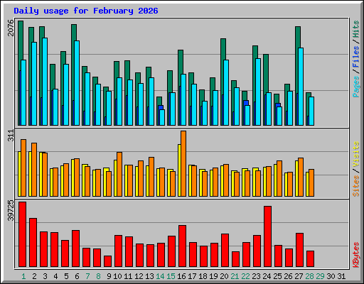 Daily usage for February 2026