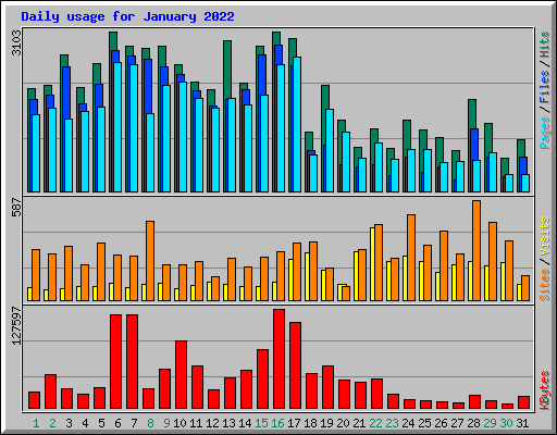 Daily usage for January 2022