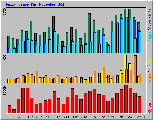 Daily usage for November 2024
