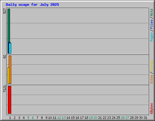Daily usage for July 2025