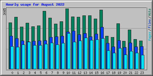 Hourly usage for August 2022